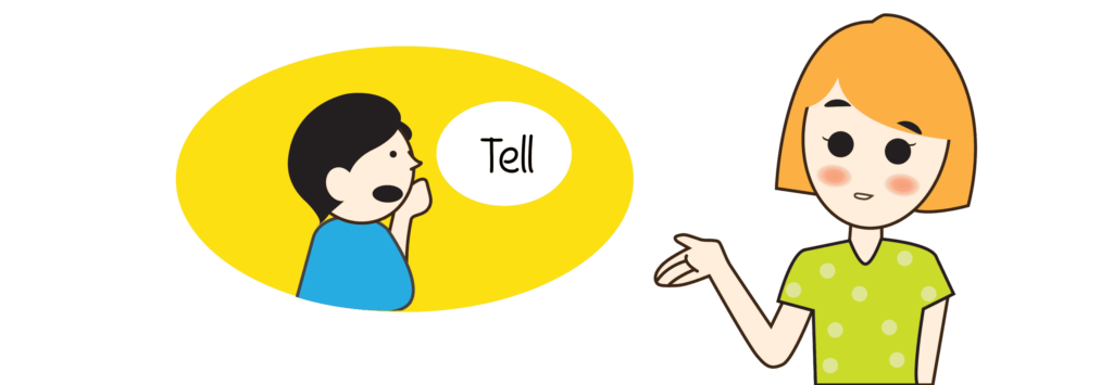 tell and say